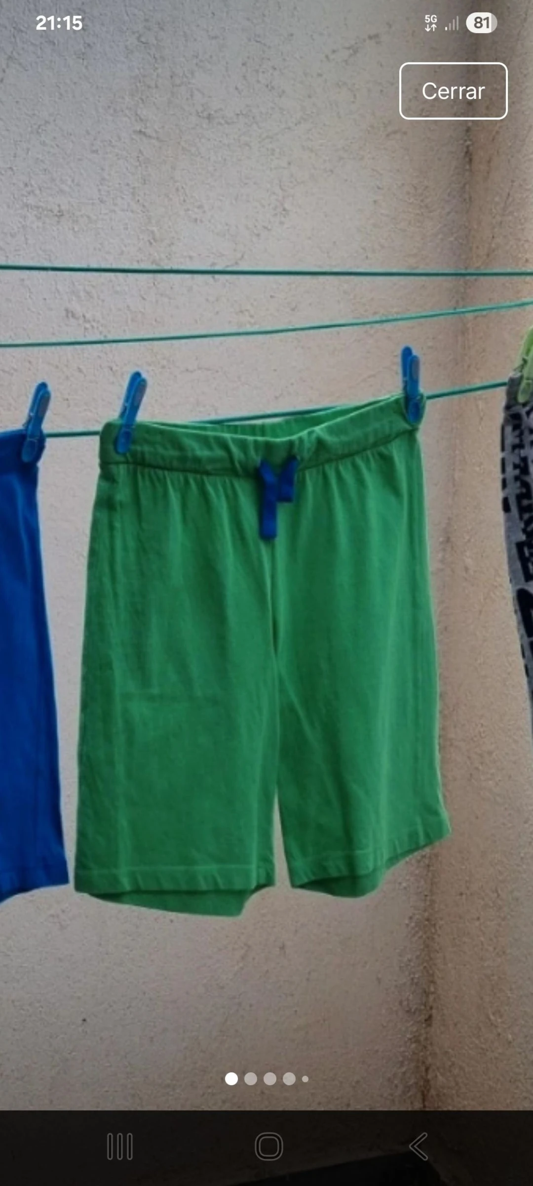 Bermuda Benetton verde de niño talla 2XL